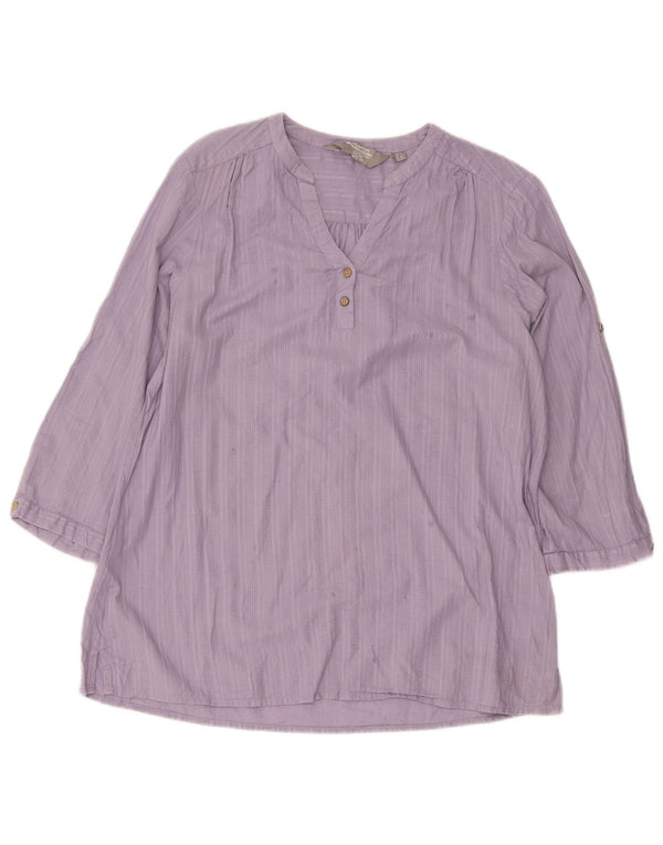 Mountain Warehouse Top tipo túnica de manga 3/4 para mujer, talla 40, talla grande, color morado a rayas