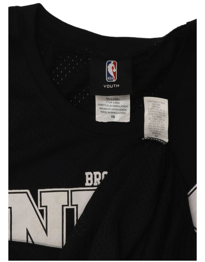 NBA Boys Brooklyn Nets Graphic Vest Top 15-16 años Negro Poliéster