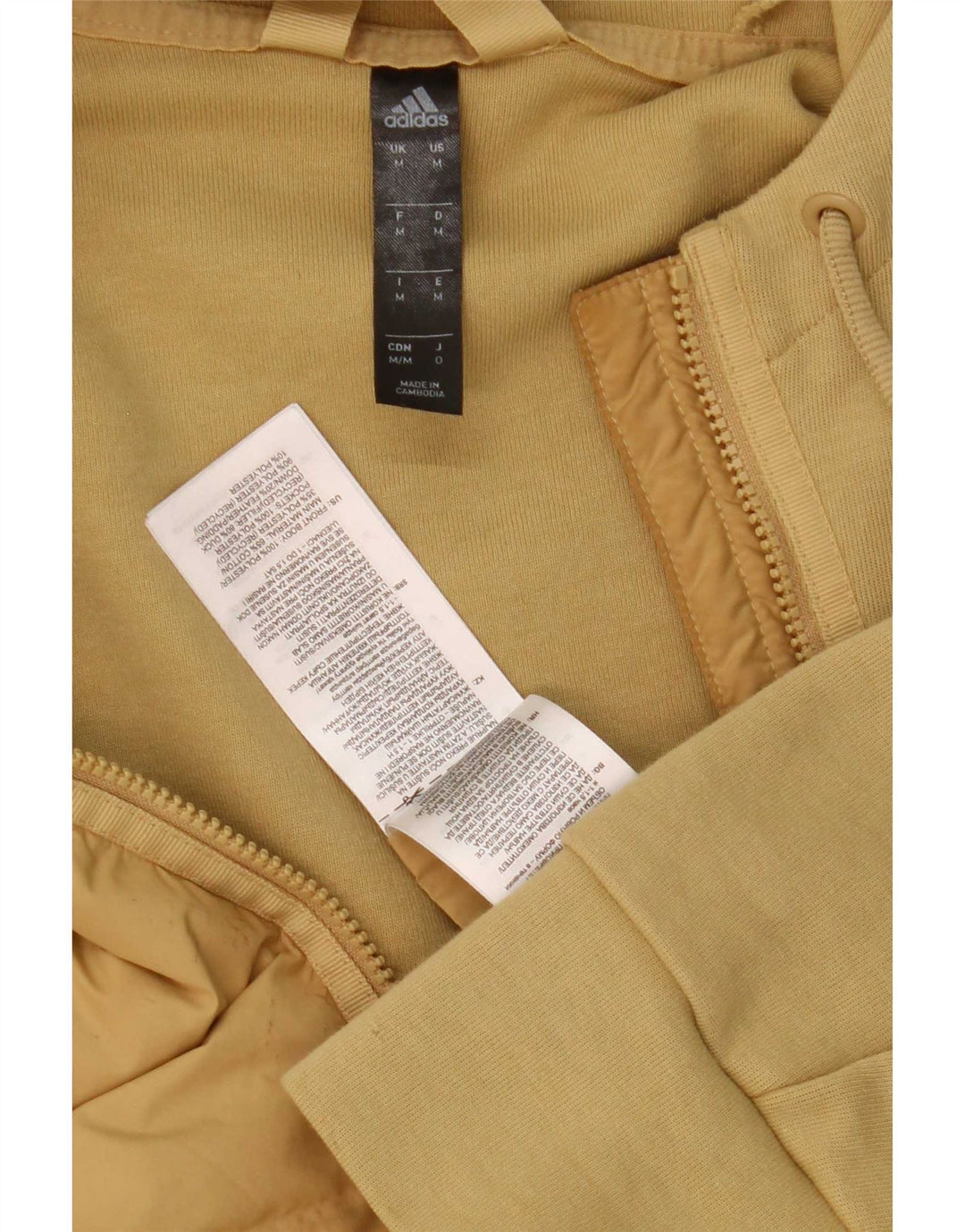 Adidas Chaqueta Bomber con Capucha para Hombre UK 38 Algodón Beige Medio