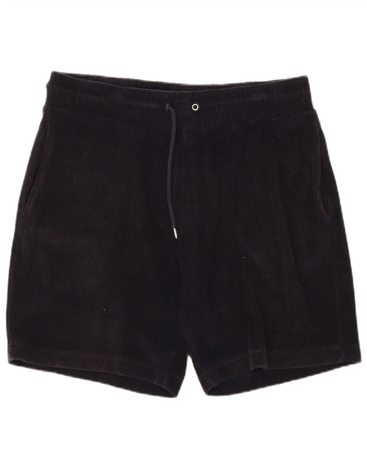 Pantalones cortos deportivos REISS para hombre, talla grande, algodón negro