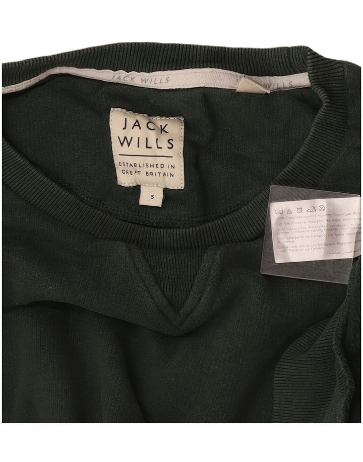 Jack Wills Hombre Sudadera Jumper Small Verde Algodón