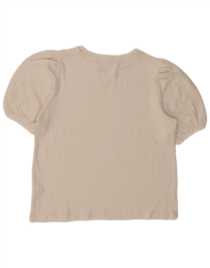 Marks & Spencer Blusa para Mujer Top UK 44 Viscosa Blanca Mediana