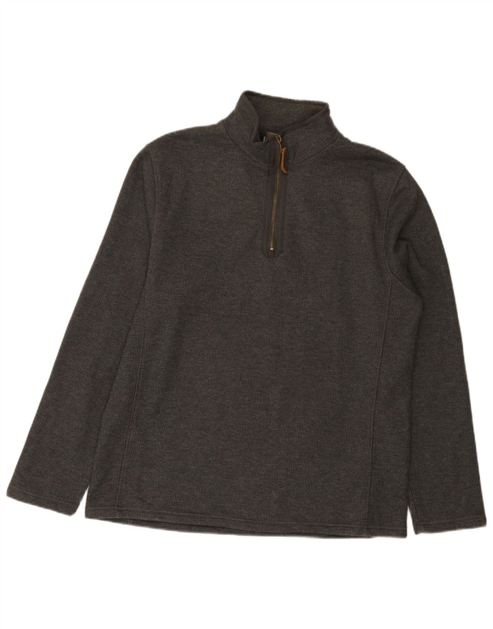 Sudadera con cuello y cremallera para hombre Mountain Warehouse Jersey de algodón gris medio