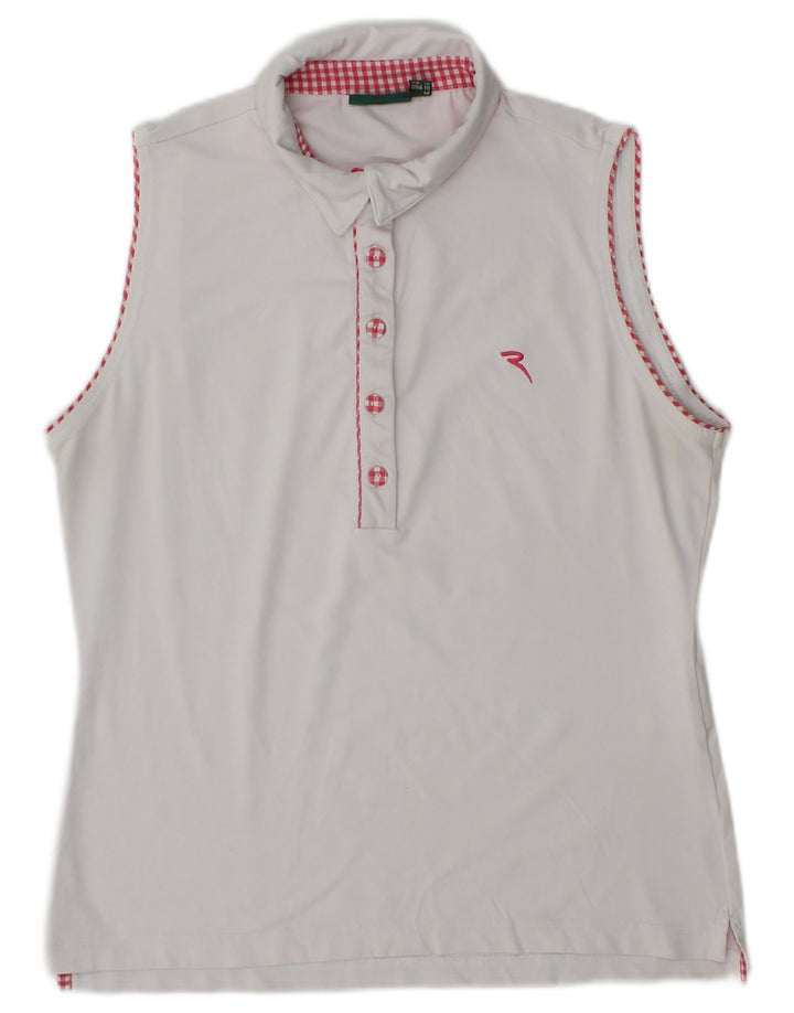 Chervo Polo sin mangas para mujer UK 42 Mediano Poliamida blanca