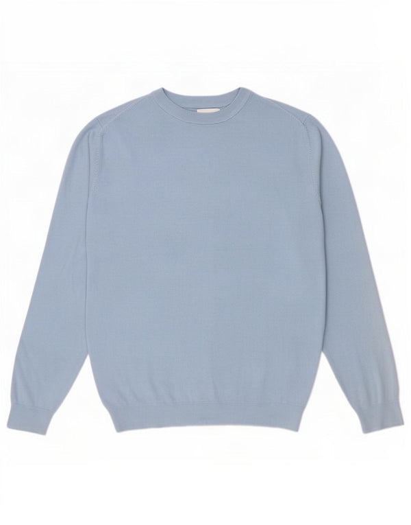 Zara Hombre Jersey De Cuello Redondo Jersey Large Viscosa Azul