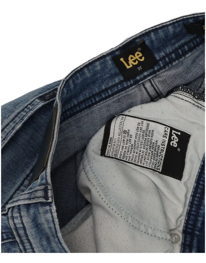 Lee Mens Shorts De Mezclilla Desgastados W32 Algodón Azul Medio