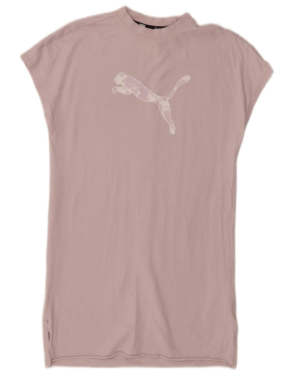 Puma Vestido de camiseta gráfico para mujer UK 6 XS Algodón rosa