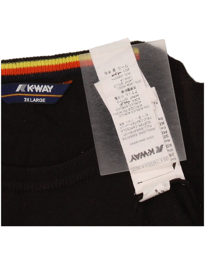K-Way Suéter de cuello redondo para hombre 2XL Acrílico negro
