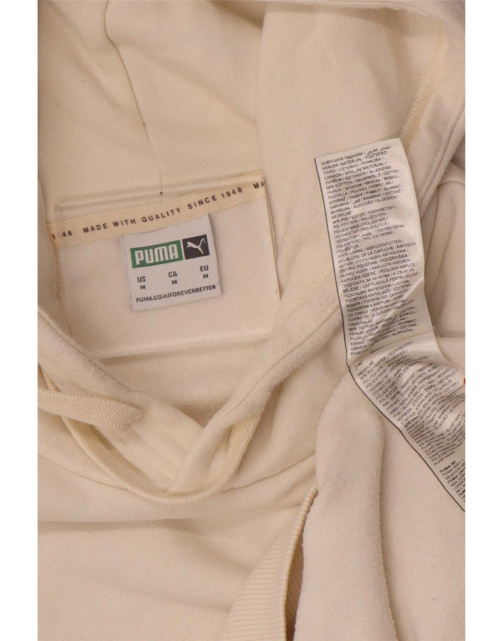 Puma Hombre Sudadera Con Capucha Jumper Medio Blanco Algodón
