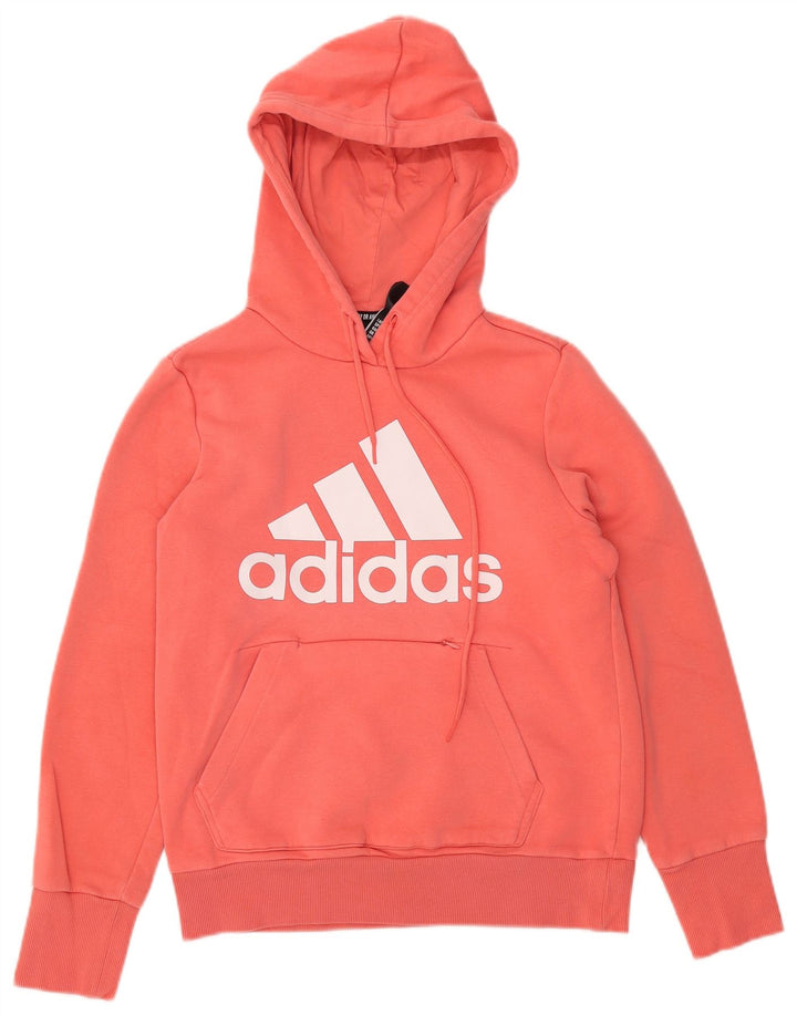 ADIDAS Sudadera con capucha gráfica para mujer UK 8/10 Small Naranja Algodón