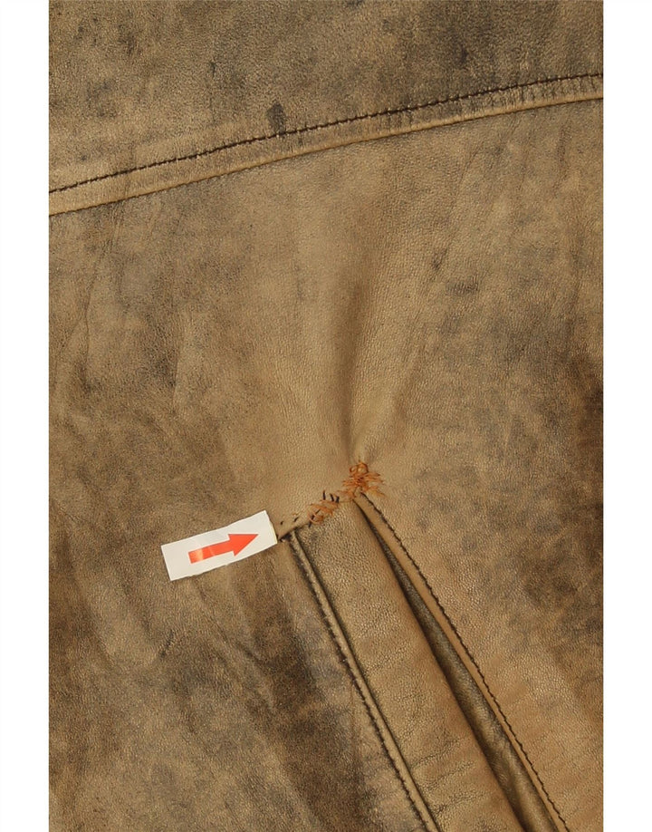 Desi Chaqueta de cuero para hombre UK 38 Cuero marrón medio