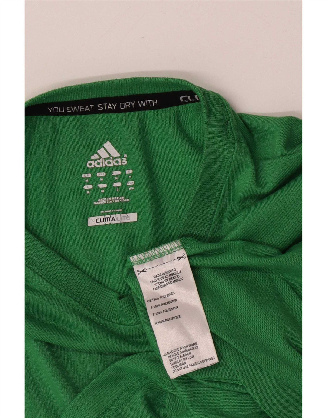 Adidas Hombre Climalite Camiseta Top Poliéster Verde Medio