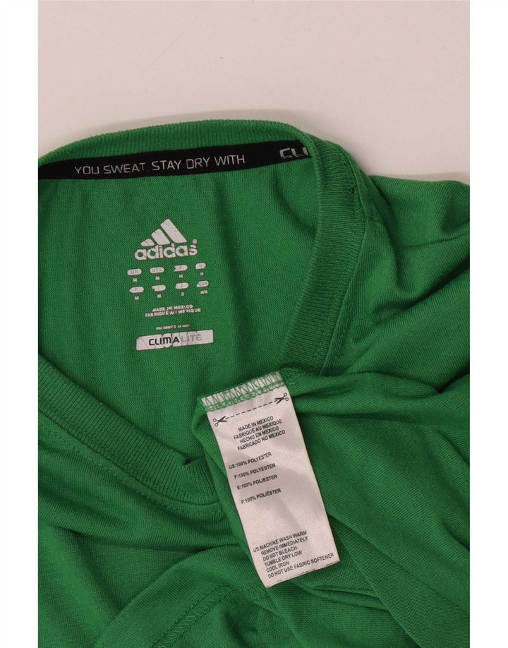 Adidas Hombre Climalite Camiseta Top Poliéster Verde Medio