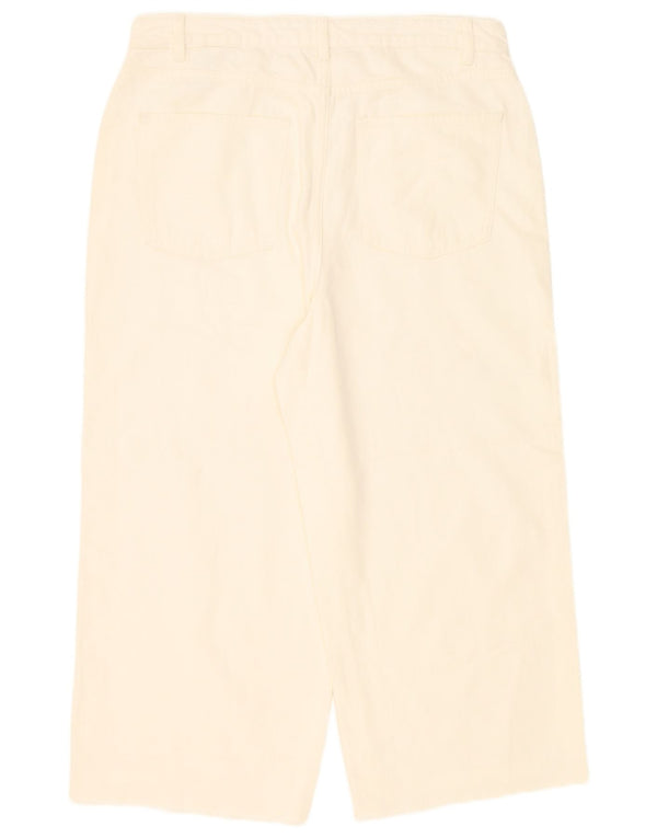 Marks & Spencer Vaqueros recortados de pierna ancha para mujer Reino Unido 46 Grande W36 L24 Blanco roto