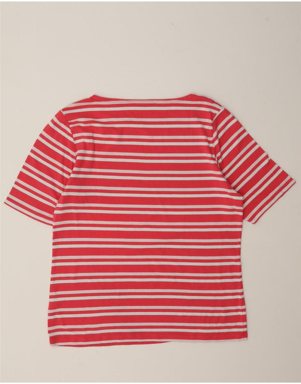 Tommy Hilfiger Camiseta para mujer Top UK 20 2XL Algodón a rayas rosa