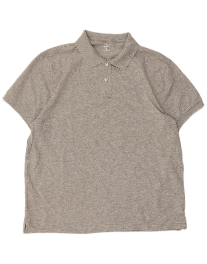 J. Crew Polo para hombre XL Algodón moteado gris