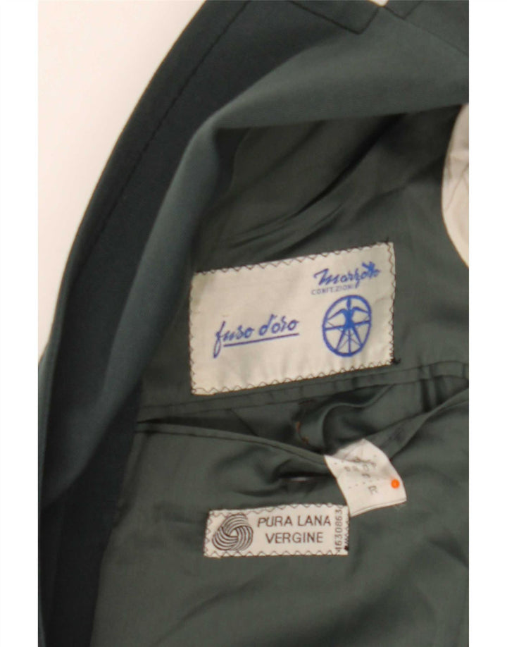 Chaqueta tipo blazer de 2 botones para hombre Marzotto IT 48 Lana virgen verde medio
