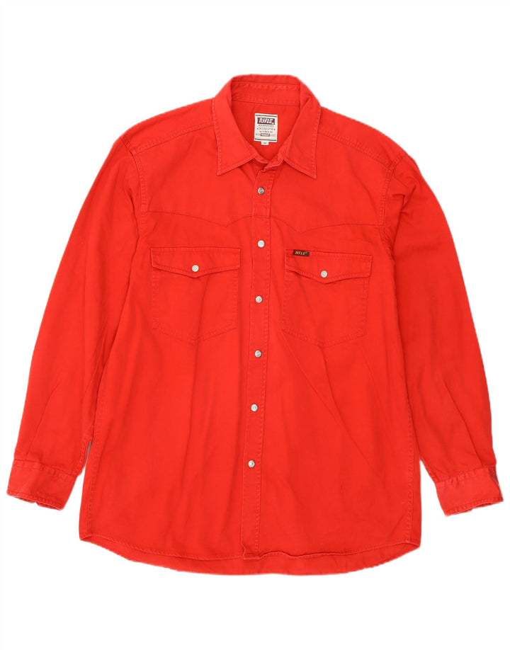 RIFLE Camisa vaquera para hombre Algodón rojo medio