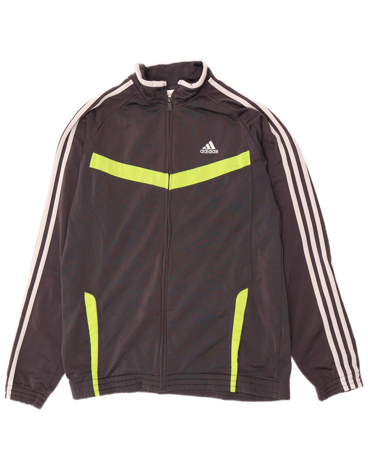 ADIDAS Hombre Chándal Top Chaqueta Gris Medio Colorblock