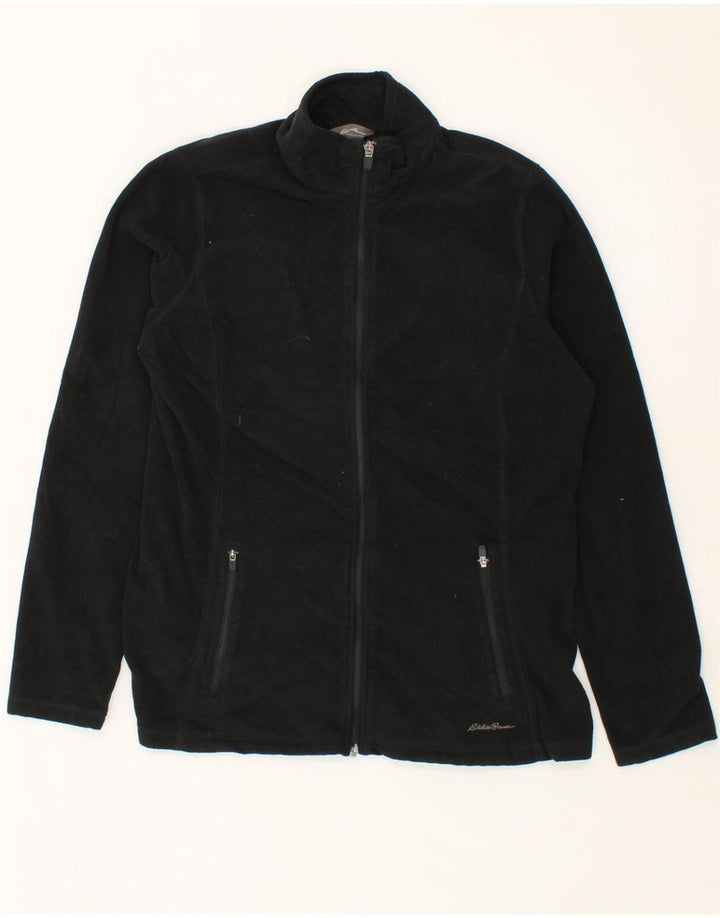 EDDIE BAUER Womens Tall Fleece Jacket UK 16 Large Black Polyester Vintage Eddie Bauer and Second-Hand Eddie Bauer from Messina Hembry 