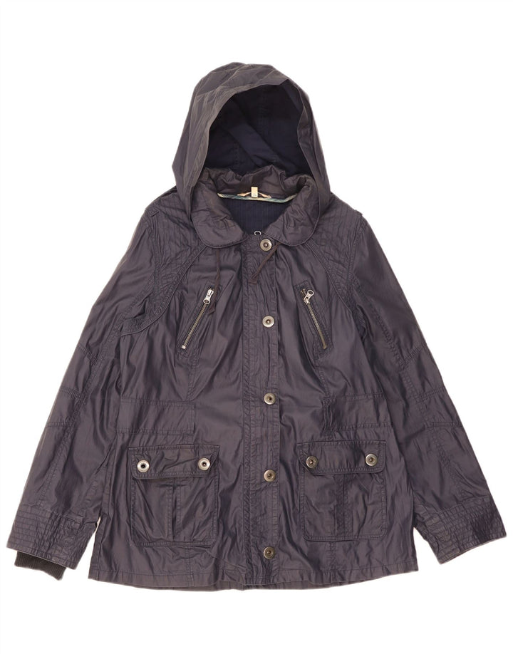Marks & Spencer Chaqueta utilitaria con capucha para mujer Reino Unido 46 Grande Algodón azul marino