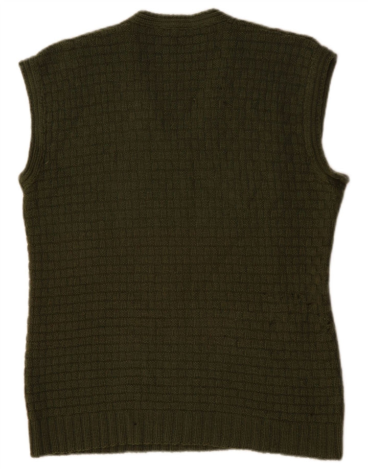 VINTAGE Chaleco de mujer Camiseta sin mangas Reino Unido 14 Verde Medio