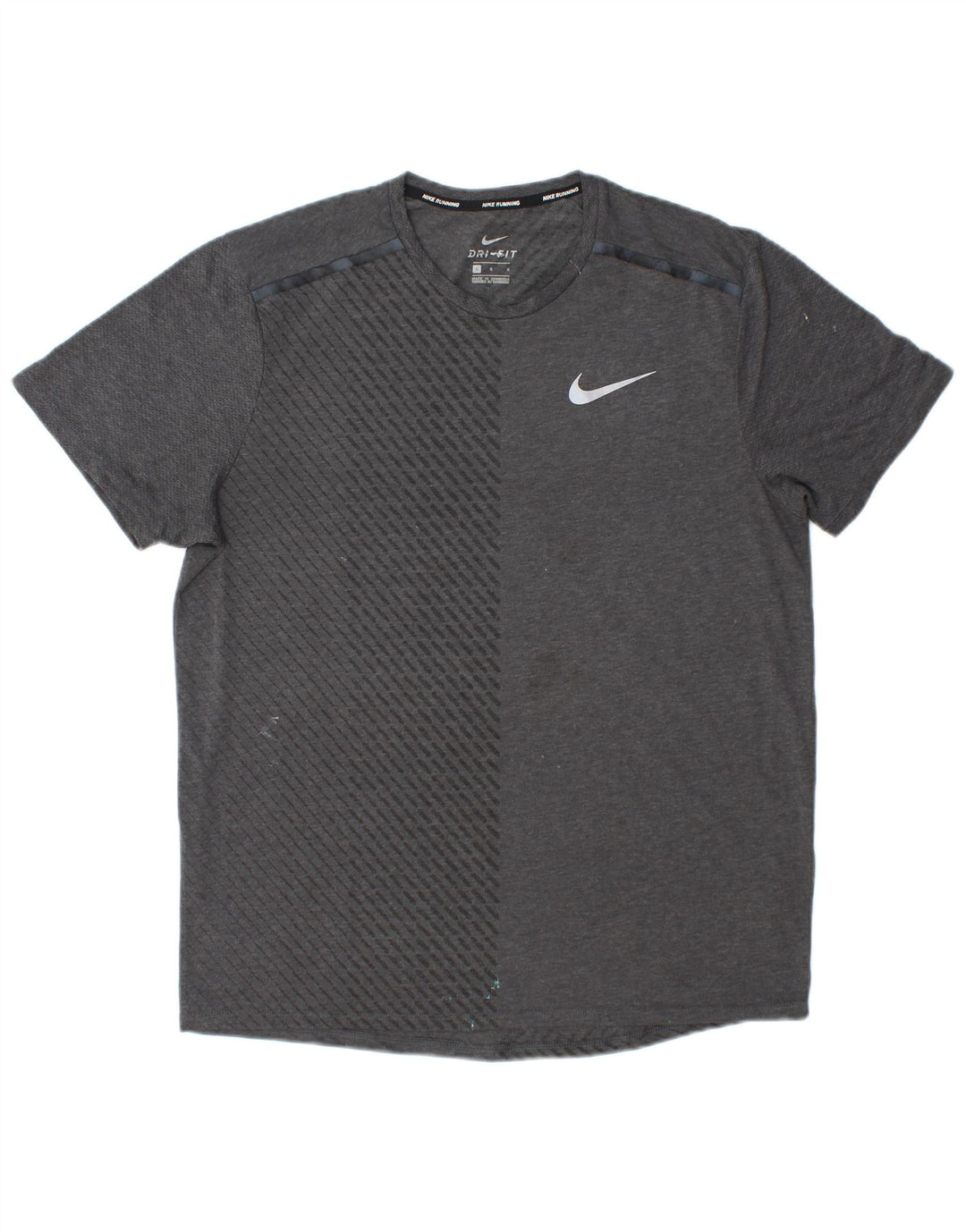 Camiseta Nike Dri Fit para hombre Top grande gris color block Poliéster