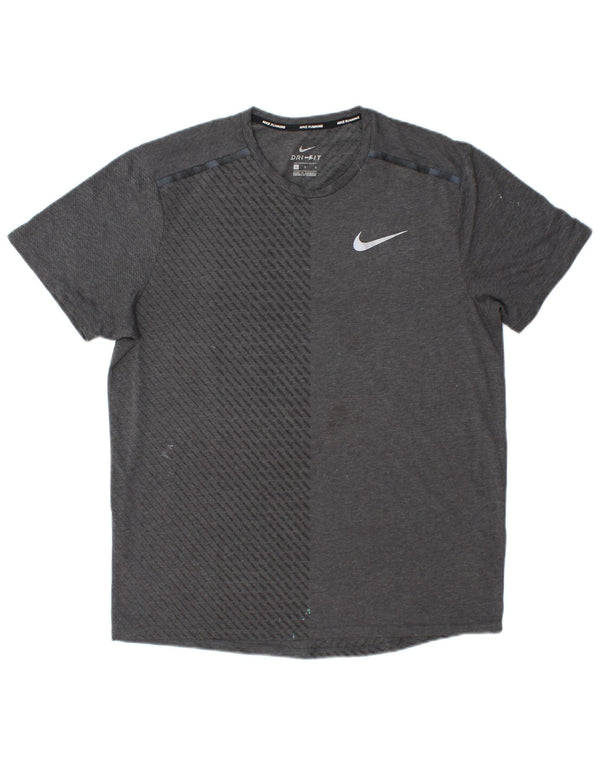 Camiseta Nike Dri Fit para hombre Top grande gris color block Poliéster