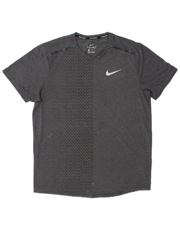 Camiseta Nike Dri Fit para hombre Top grande gris color block Poliéster