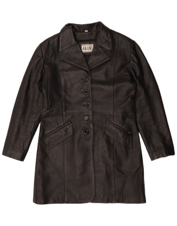 Akaso Abrigo de cuero para mujer UK 40 XL Cuero negro