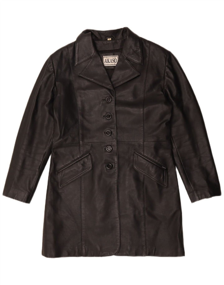 Akaso Abrigo de cuero para mujer UK 40 XL Cuero negro