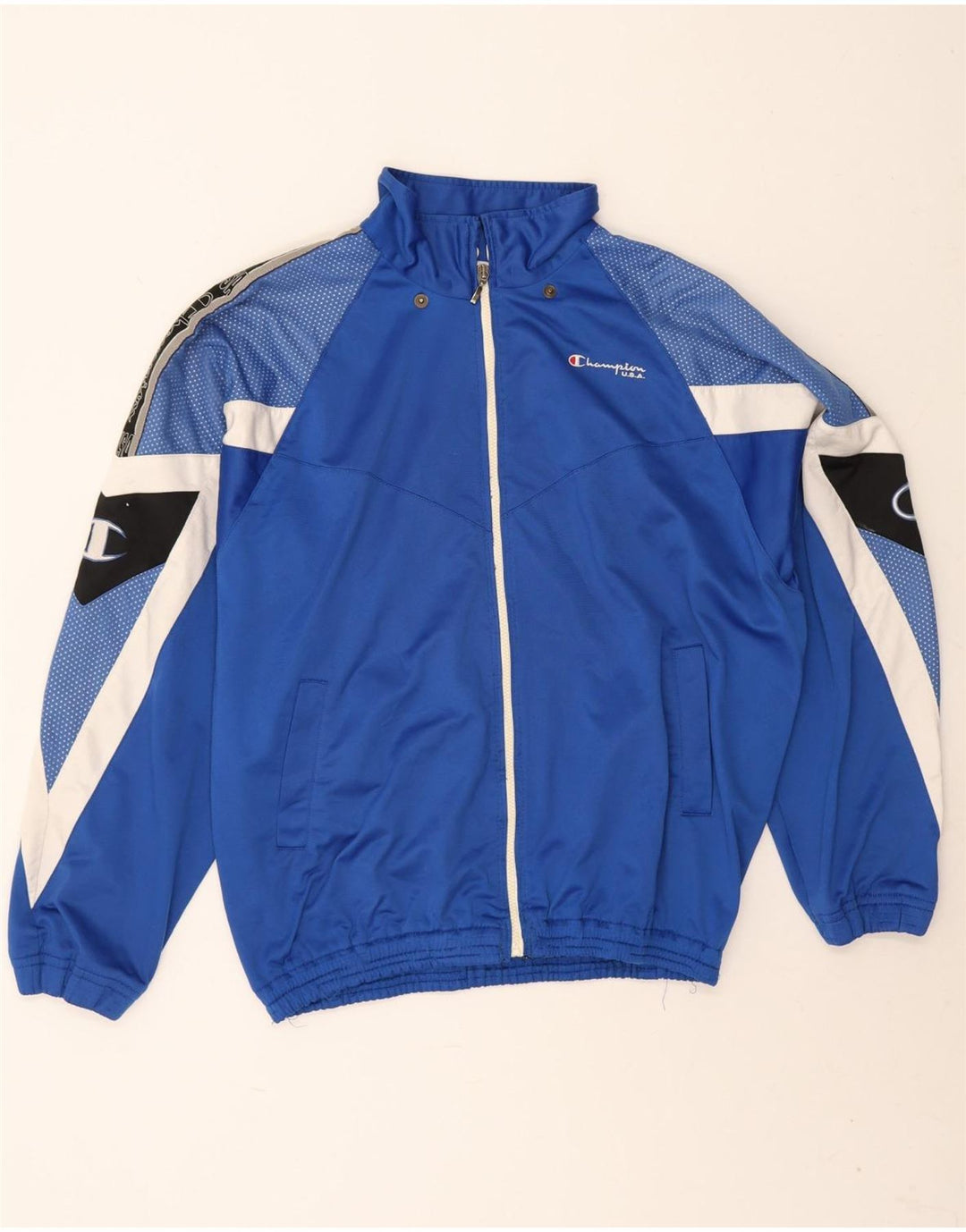Champion Chaqueta de chándal para hombre XL Azul Colorblock Poliéster