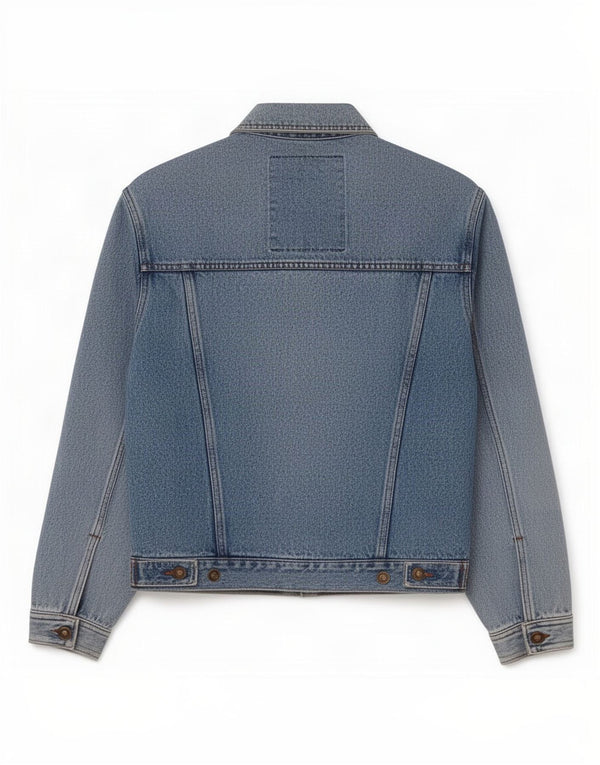 Vintage hombres chaqueta de mezclilla Reino Unido 14 azul medio floral