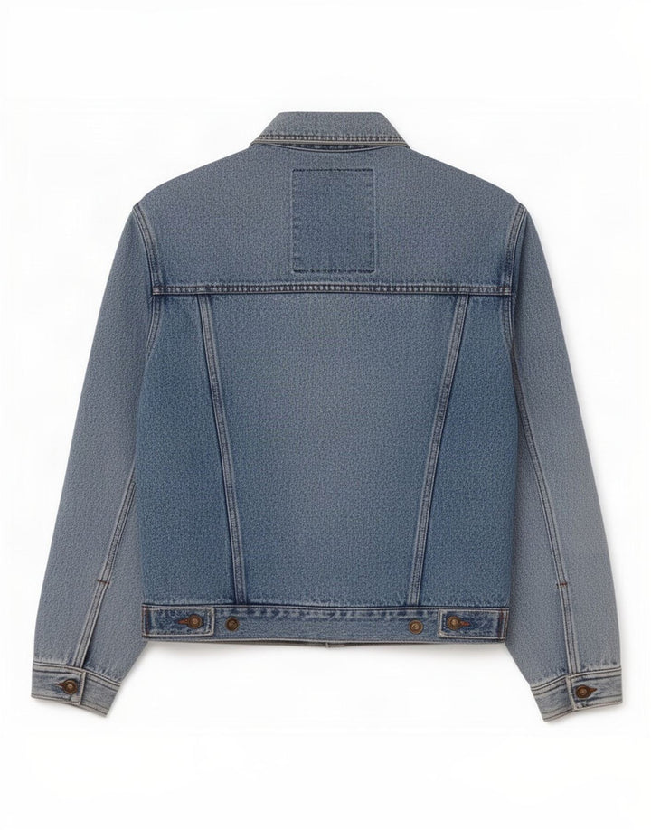 Vintage hombres chaqueta de mezclilla Reino Unido 14 azul medio floral