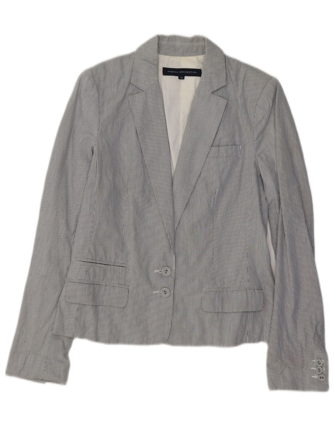 FRENCH CONNECTION Chaqueta tipo blazer para mujer UK 10 Small Blue Pinstripe
