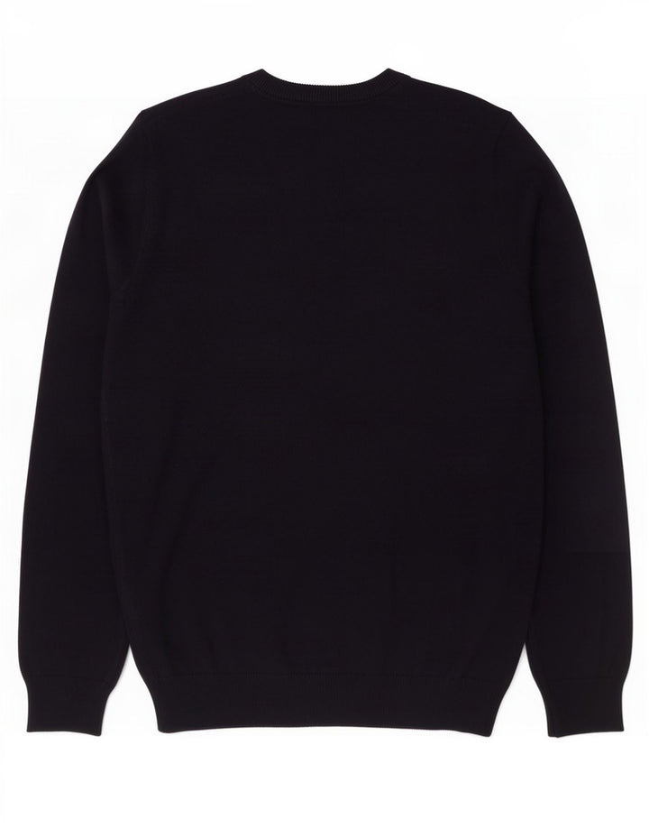 Marks & Spencer Jersey de cuello redondo para hombre de algodón azul marino mediano