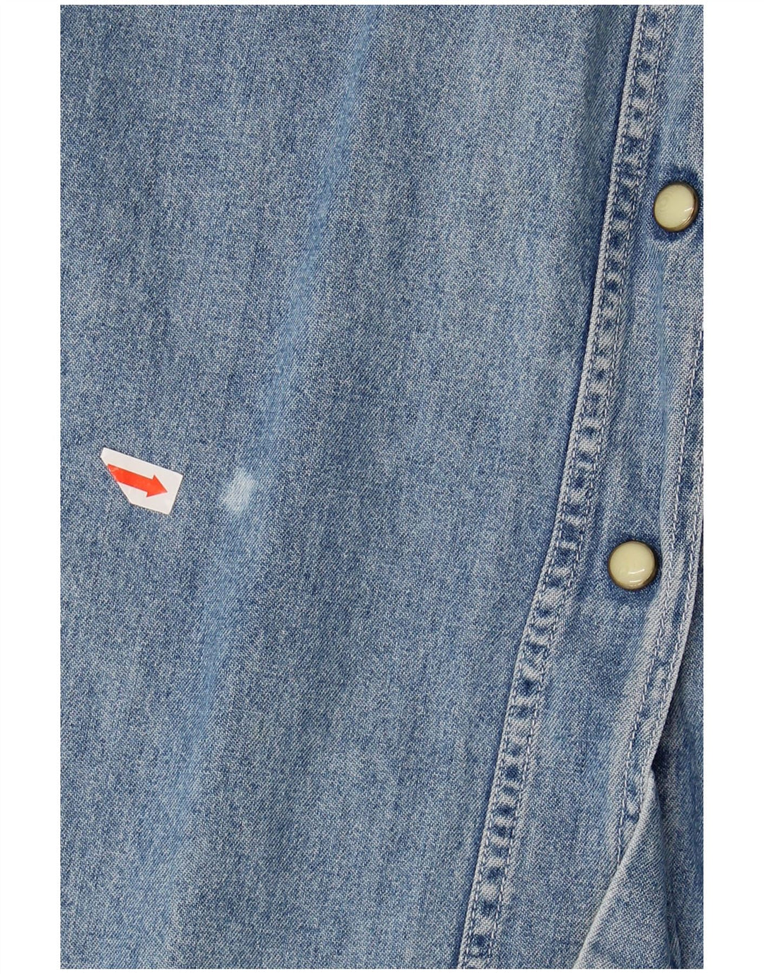 WAMPUM Womens Denim Shirt UK 14 Medium Blue