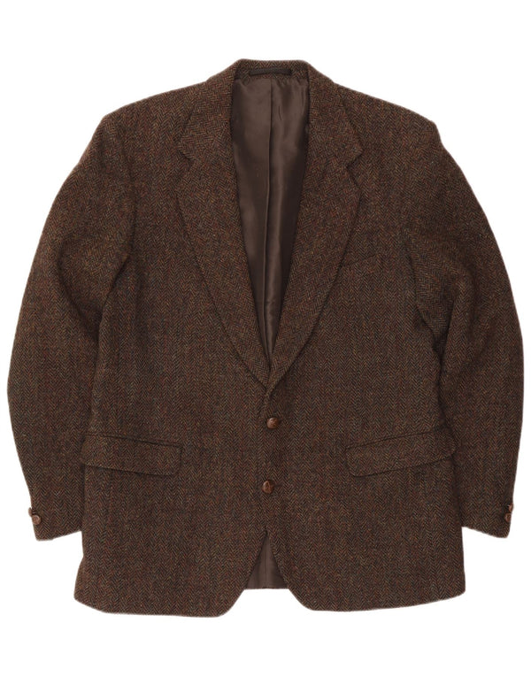 Harris Tweed Chaqueta tipo blazer de 2 botones para hombre UK 44 2XL Lana a cuadros marrón