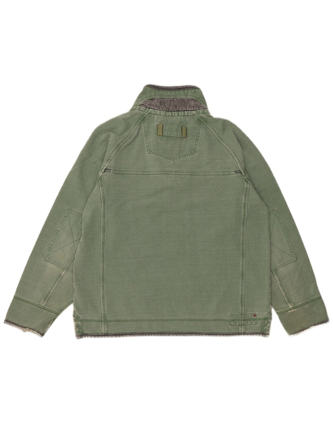 Sudadera con capucha y cuello con cremallera para hombre Fat Face Jersey de algodón verde medio