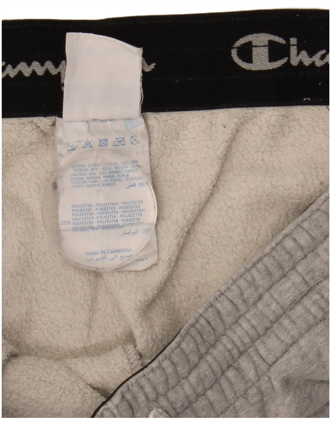 Champion Pantalones De Chándal Joggers De Algodón Gris Medio