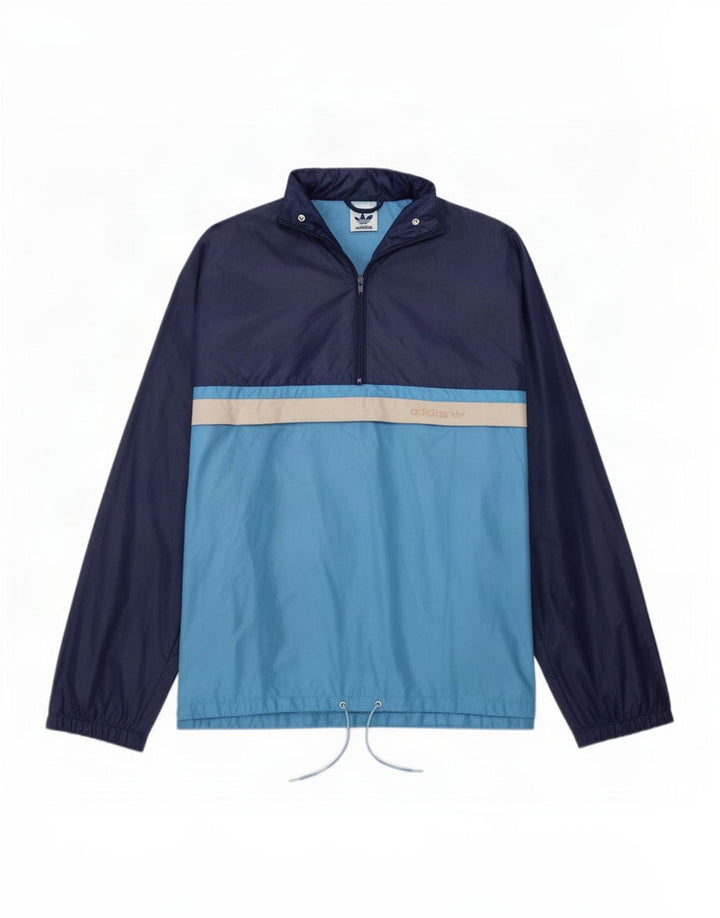 Adidas Hombre Loose Fit Jersey Chándal Top Pequeño Azul Colorblock