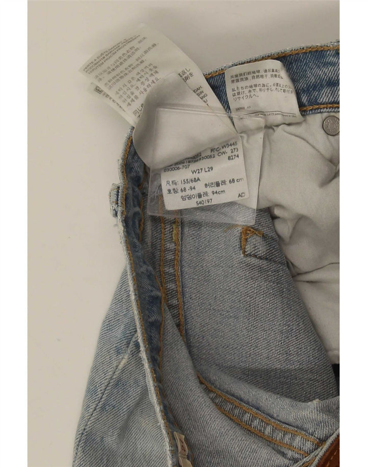 Vaqueros rectos desgastados Ribcage para mujer Levi's W27 L29 Algodón azul