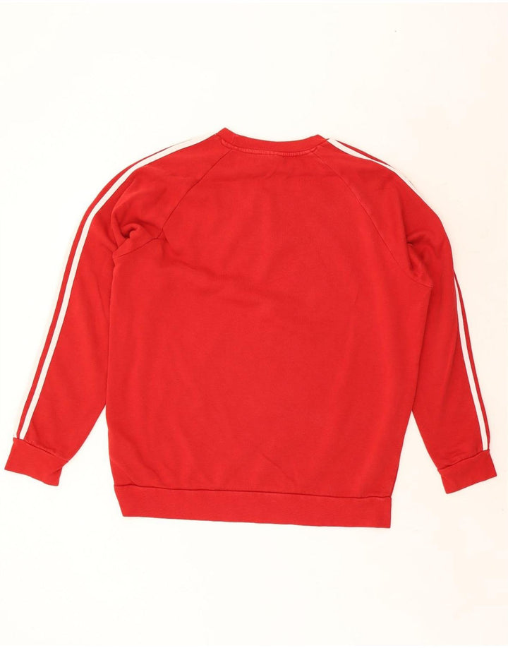 Adidas Hombre Sudadera Jumper Grande Rojo Algodón