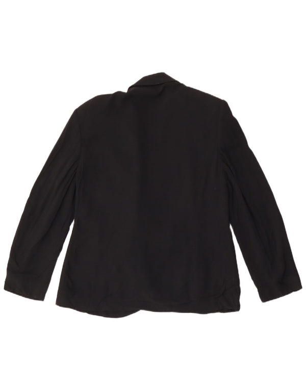 Vintage mujer doble pecho Blazer chaqueta Reino Unido 16 grande negro