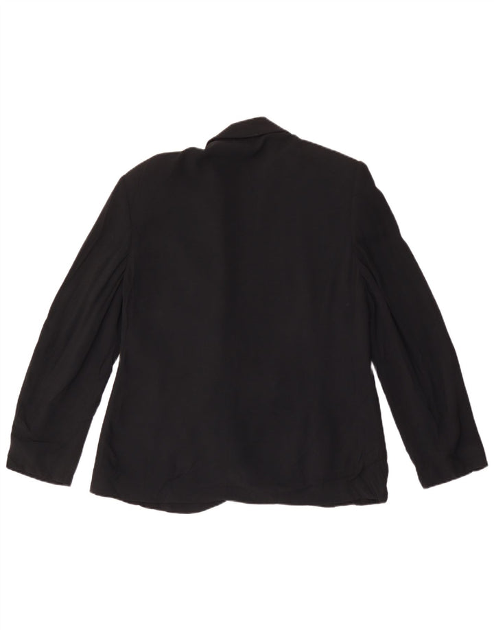 Vintage mujer doble pecho Blazer chaqueta Reino Unido 16 grande negro