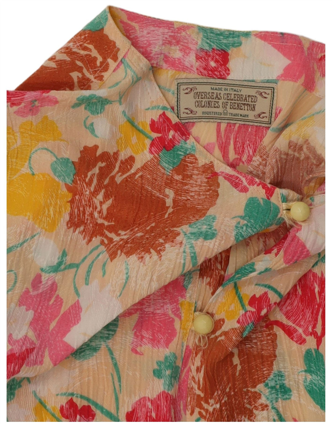 BENETTON Blusa corta para mujer UK 44 Mediana Multicolor Floral