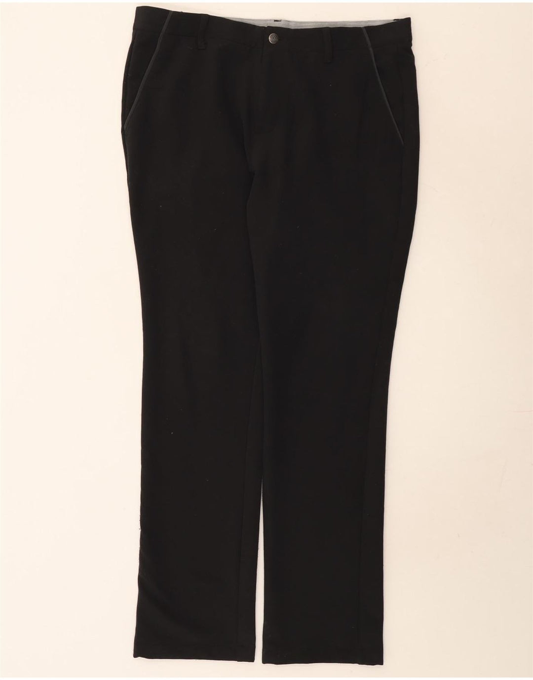 Pantalón chino recto Adidas para hombre W34 L32 Poliéster negro