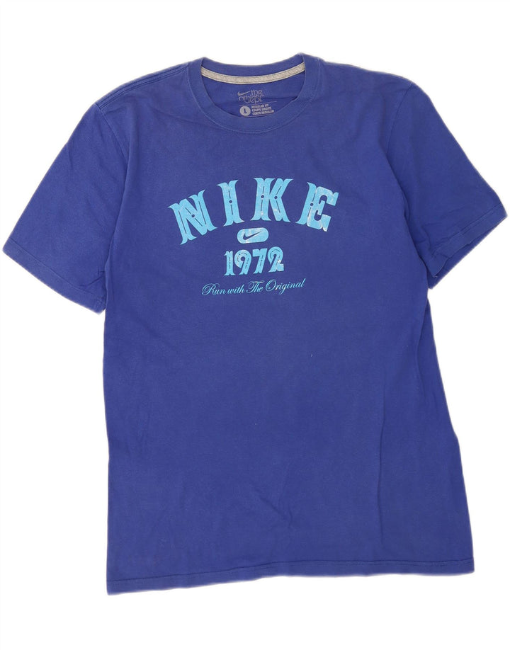 Nike Camiseta con gráfico de ajuste regular para hombre, talla grande, azul