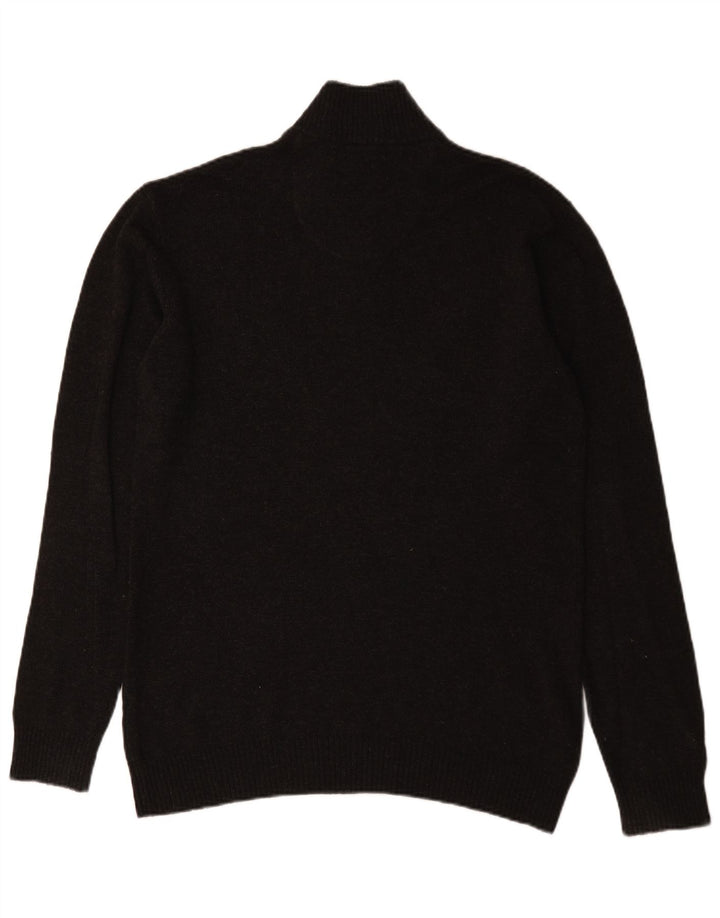 John Lewis - Jersey para hombre con cuello y cremallera, color gris medio moteado