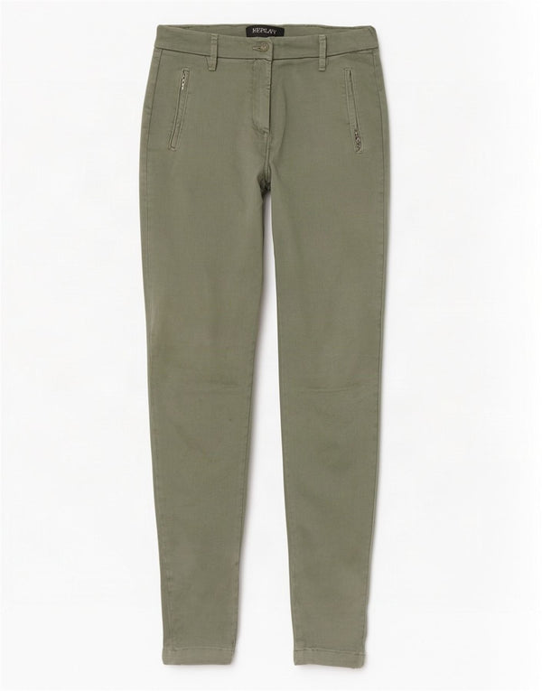Vaqueros pitillo para mujer Replay W28 L30 Algodón verde